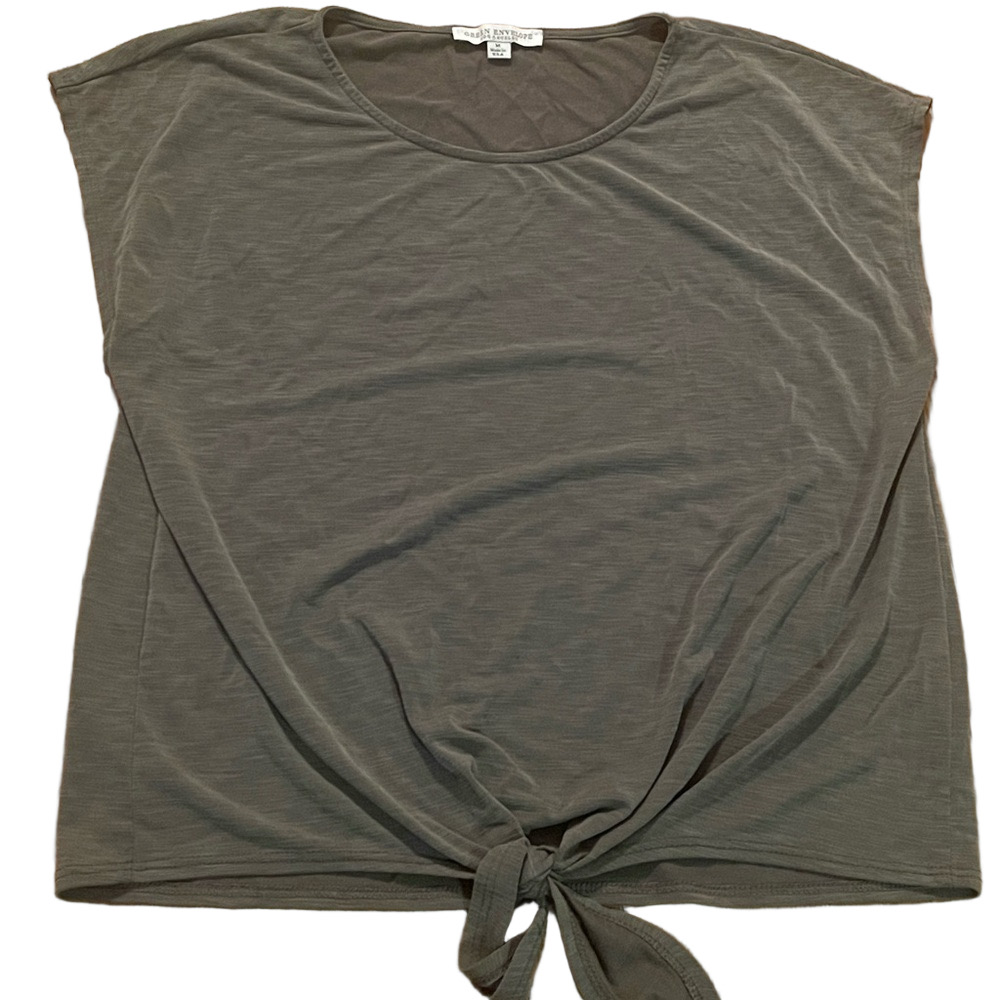 Green Envelope Los Angeles Green Front Knot Top Women’s Size Medium